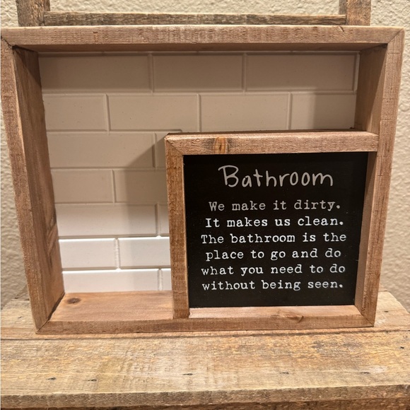 Bathroom Decor, Primitives By Kathy, We Make It Dirty It Makes Us Clean Sign - Picture 2 of 8